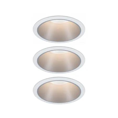 Encastrés LED ip44 Cole 3x6,5W Blanc/Argent mat gradable 3 niv. 2700K Bl. chaud
