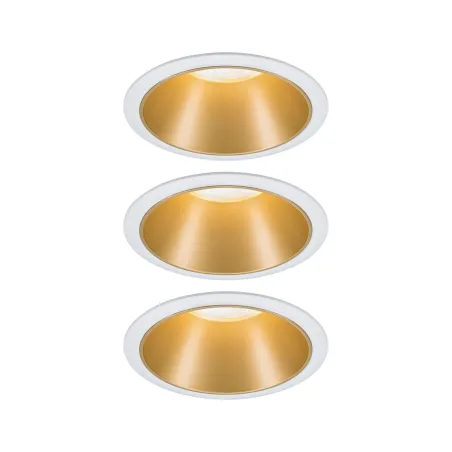 Encastrés LED ip44 Cole 3x6,5W Blanc/Doré mat gradable 3 niv. 2700K Bl. chaud