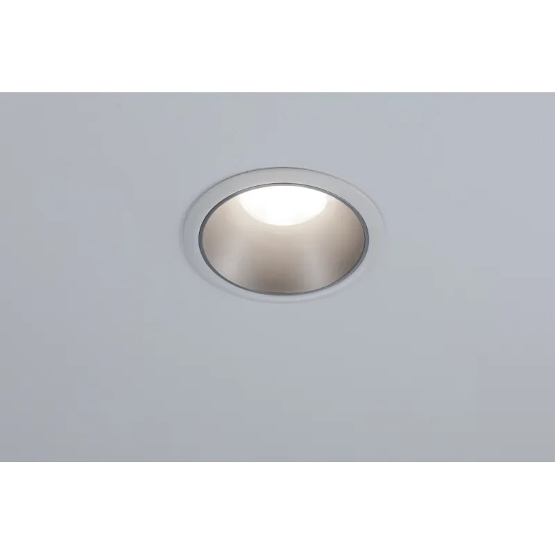 Encastrés LED ip44 Cole 6,5W Blanc/Argent mat gradable 3 niv. 2700K Bl. chaud
