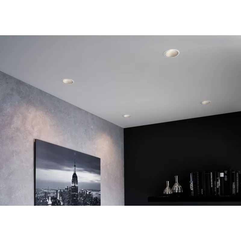 Encastrés LED ip44 Cole 6,5W Blanc/Argent mat gradable 3 niv. 2700K Bl. chaud