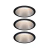 Encastrés LED ip44 Cole 3x6,5W Noir/Argent mat gradable 3 niv. 2700K Bl. chaud