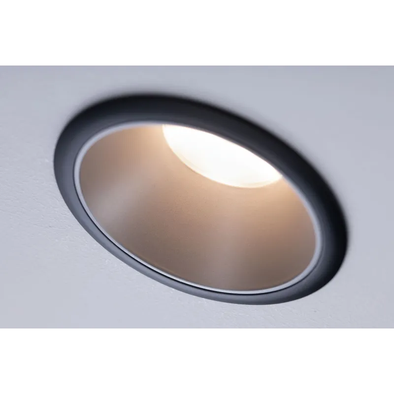 Encastrés LED ip44 Cole 3x6,5W Noir/Argent mat gradable 3 niv. 2700K Bl. chaud