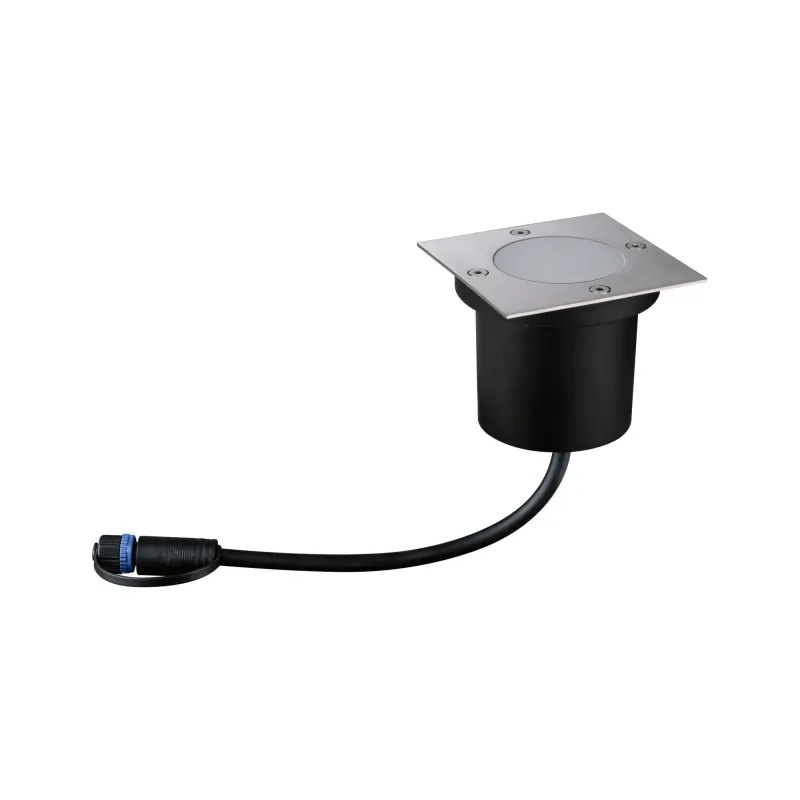 Luminaire encastré dans le sol Plug & Shine carré IP65 3000K 4W 24 V Argent 