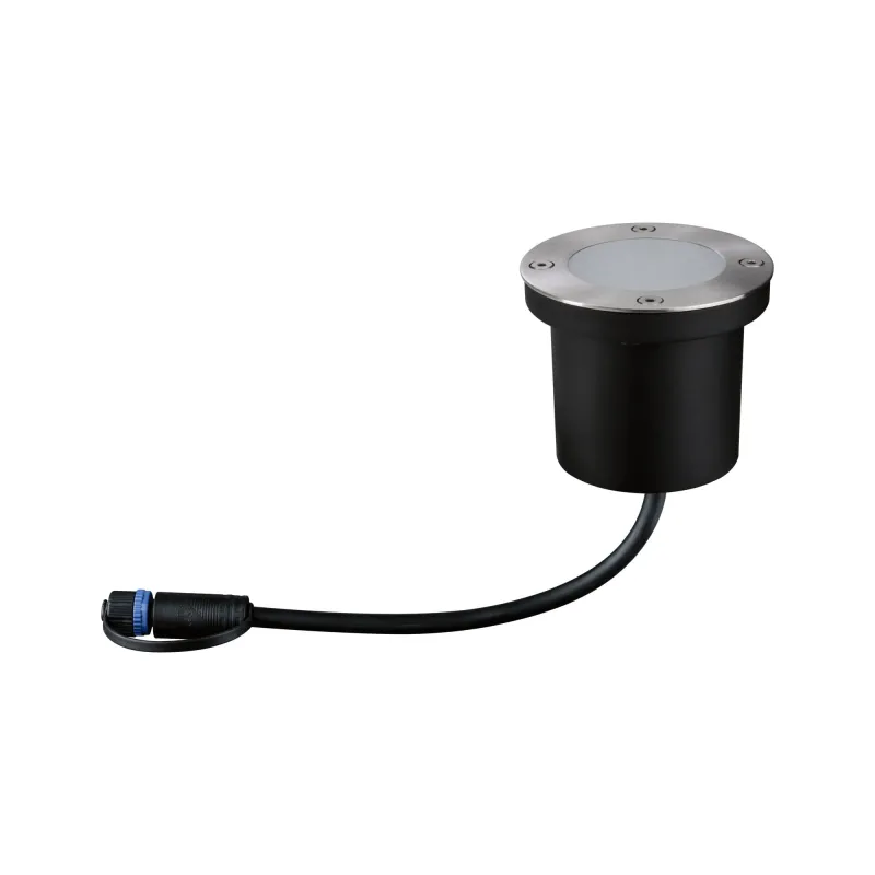 Luminaire encastré dans le sol rond Plug & Shine rond IP65 3000K 4 W 24 V Argent