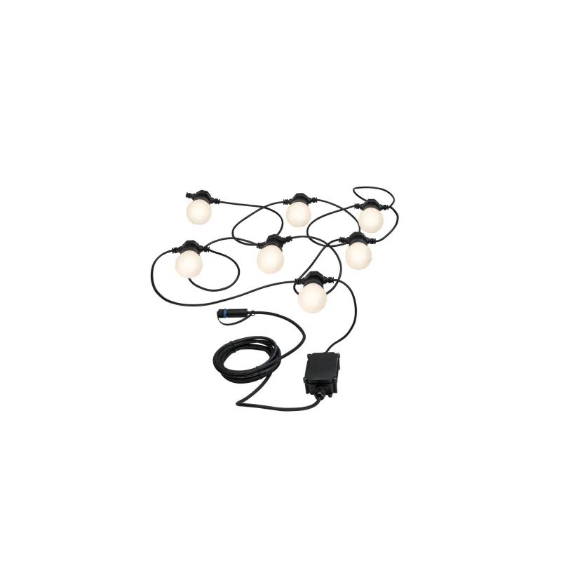 Guirlande Plug & Shine IP44 3000K 24 V avec 7 ampoules