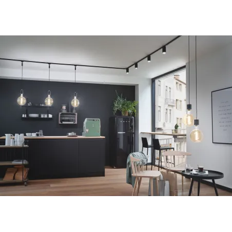 Connecteur en L URail fixe noir mat 230 V Plastique/métal