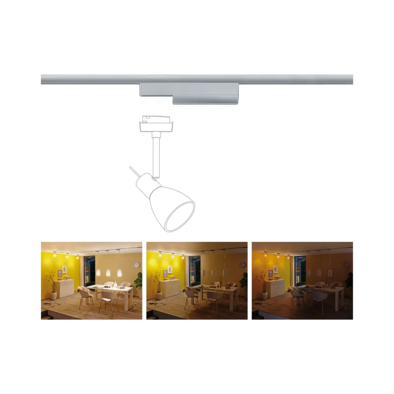 Adaptateur spot URail Zigbee 0-50W chrome mat Marche/Arrêt/Variation intensité 