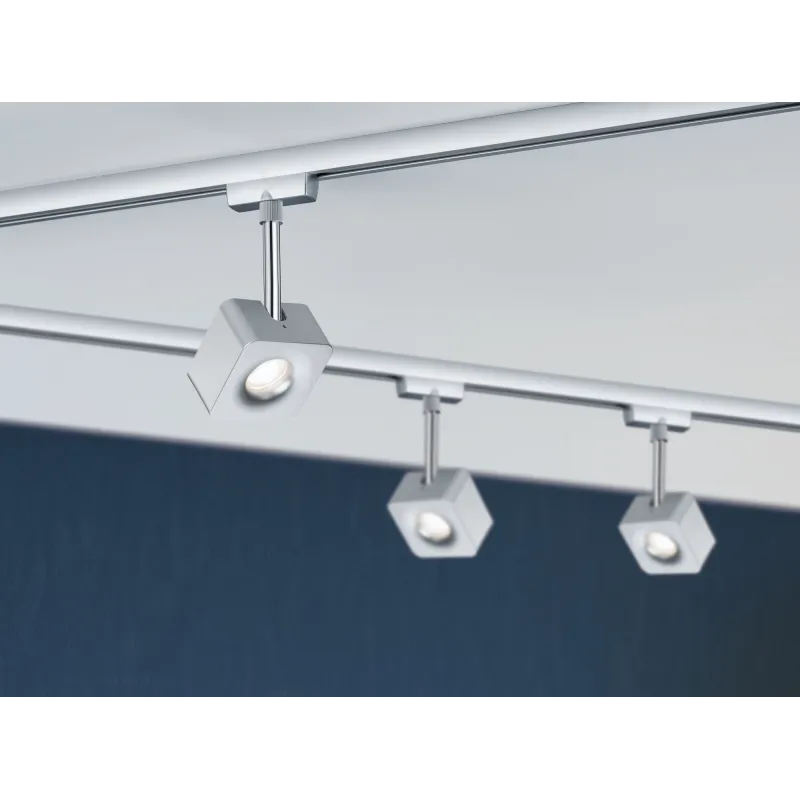 Spot LED URail Cube 8 W Chrome mat gradable 