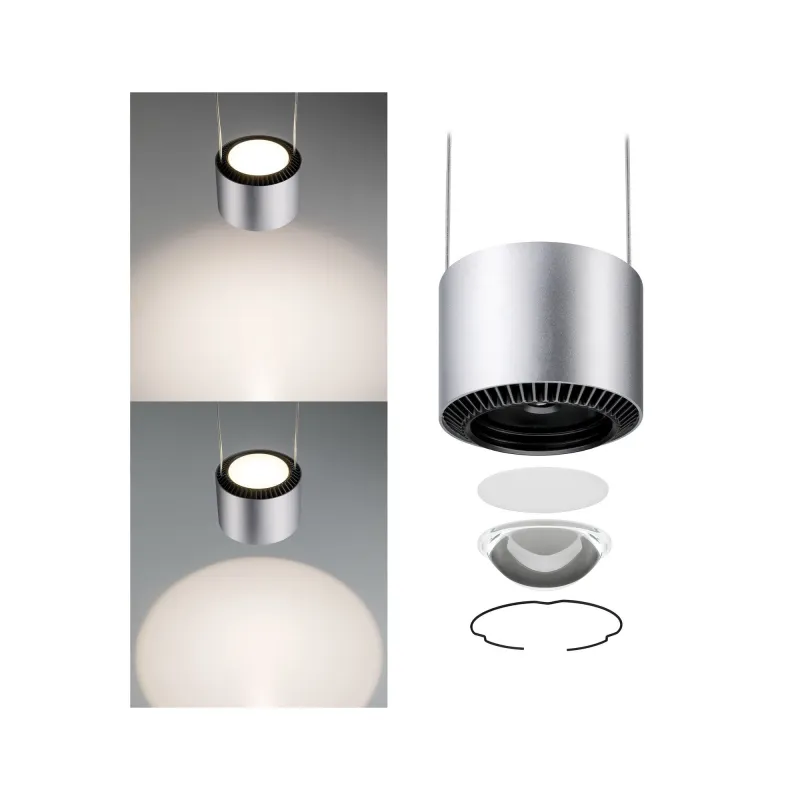 Suspension LED Aldan URail 1 flamme 1x13 W Noir/Chrom mat gradable