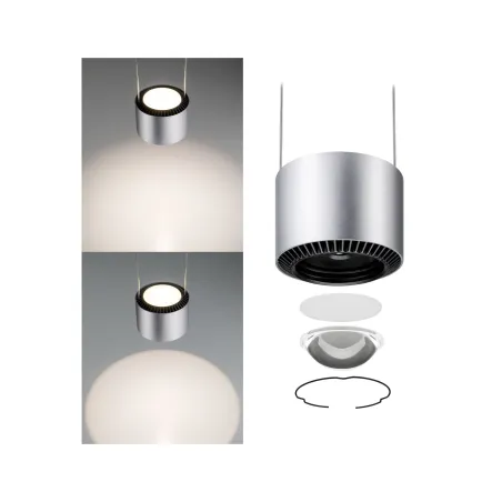 Suspension LED Aldan URail 1 flamme 1x13 W Noir/Chrom mat gradable