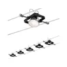 systeme cable tendu Kit Système de corde Mac II noir mat avec 5 spots sans ampoules, max. 10W GU5,3