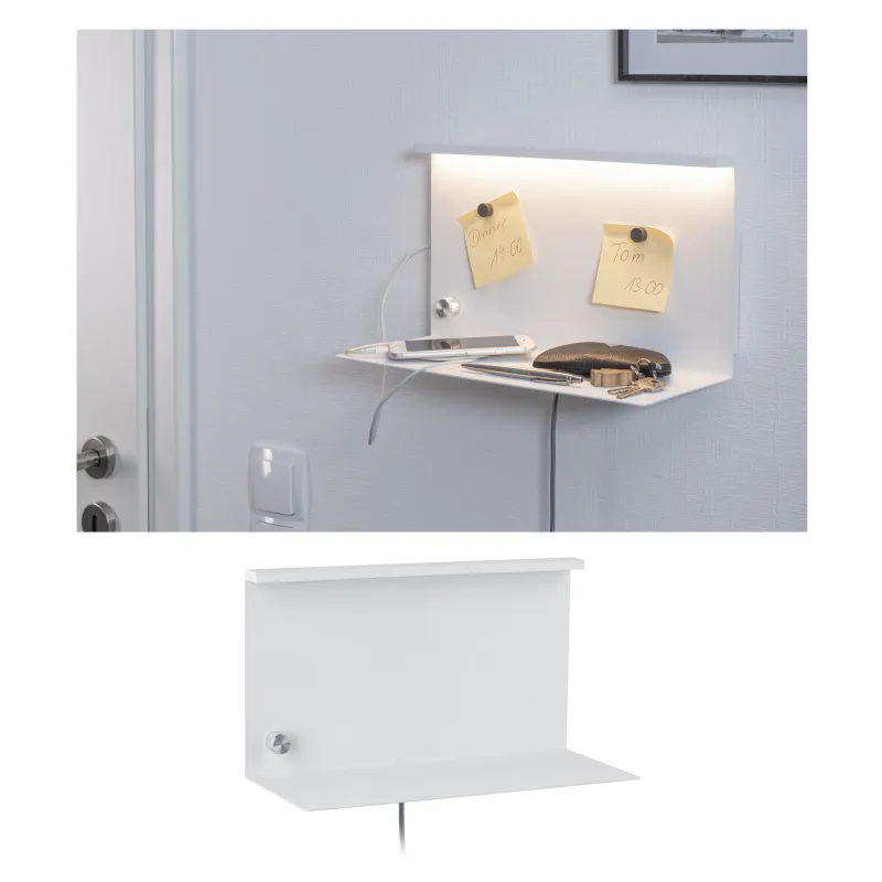 Applique murale à LED avec étagère Jarina 4.5 W blanc chargeur usb
