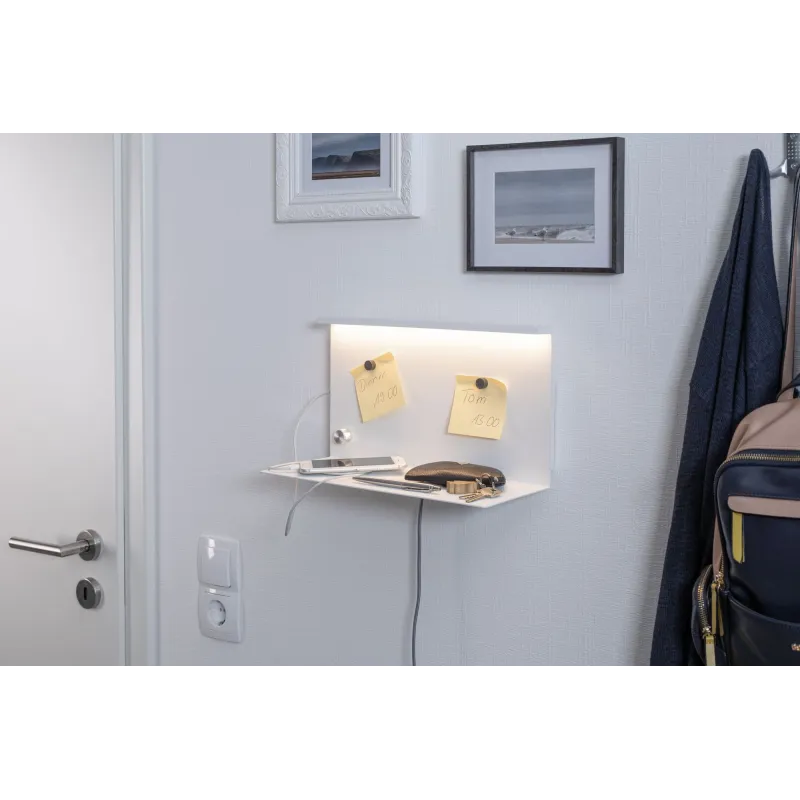 Applique murale à LED avec étagère Jarina 4.5 W blanc chargeur usb