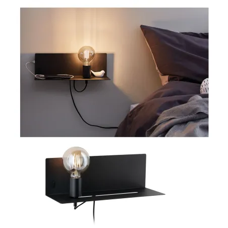 applique-murale-chargeur-usb-avec-etagere-devara-e27-max-40w-boisnoir-plastiquemetal
