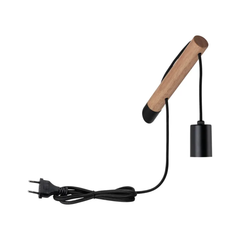 applique murale Kian E27 max. 40 W Bois/Noir, Bois/Métal