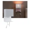 applique murale liseuse chargeur usb tablette étagère Merani E27 max. 40W/2,5W Beige/Blanc, tissu/Métal