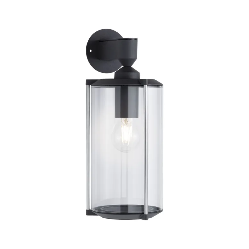 Applique murale exterieur ip44 House class courte E27 verre clair/gris