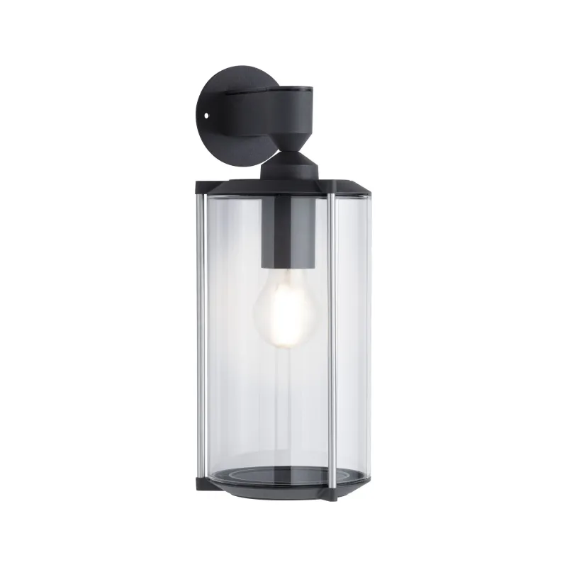 Applique murale exterieur ip44 House class courte E27 verre clair/gris