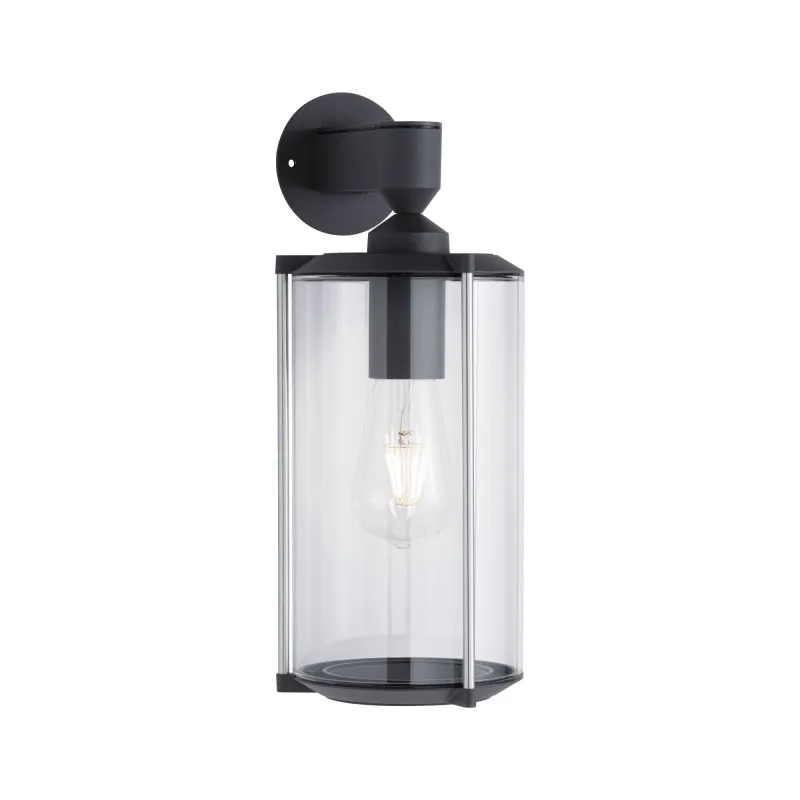 Applique murale exterieur ip44 House class courte E27 verre clair/gris