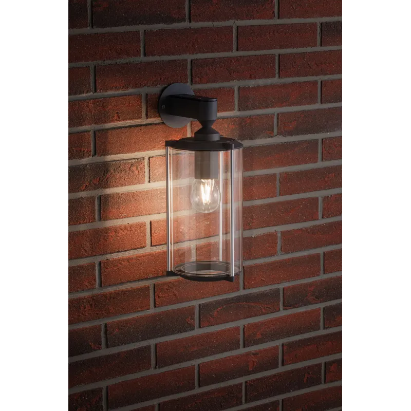 Applique murale exterieur ip44 House class courte E27 verre clair/gris