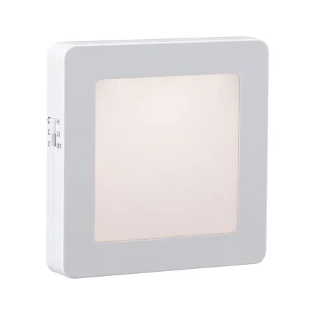 Prise veilleuse AS Esby carré Blanc 3lm 3000K Sensor - Pas cher
