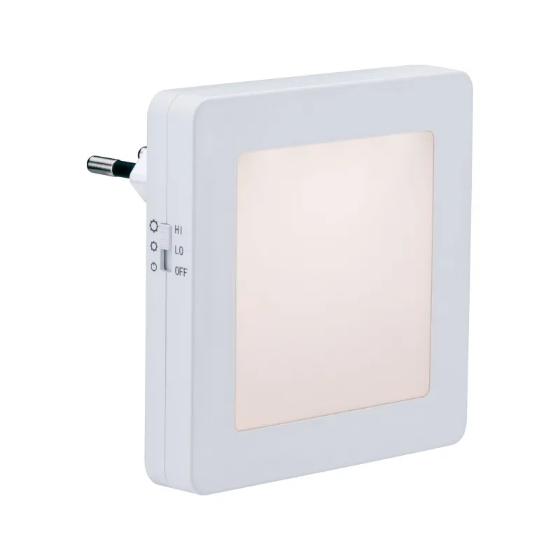 Prise veilleuse AS Esby carré Blanc 3lm 3000K Sensor - Pas cher