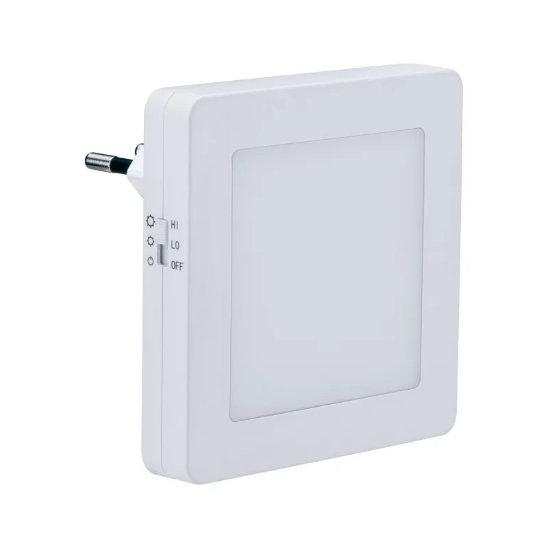 Prise veilleuse AS Esby carré Blanc 3lm 3000K Sensor - Pas cher