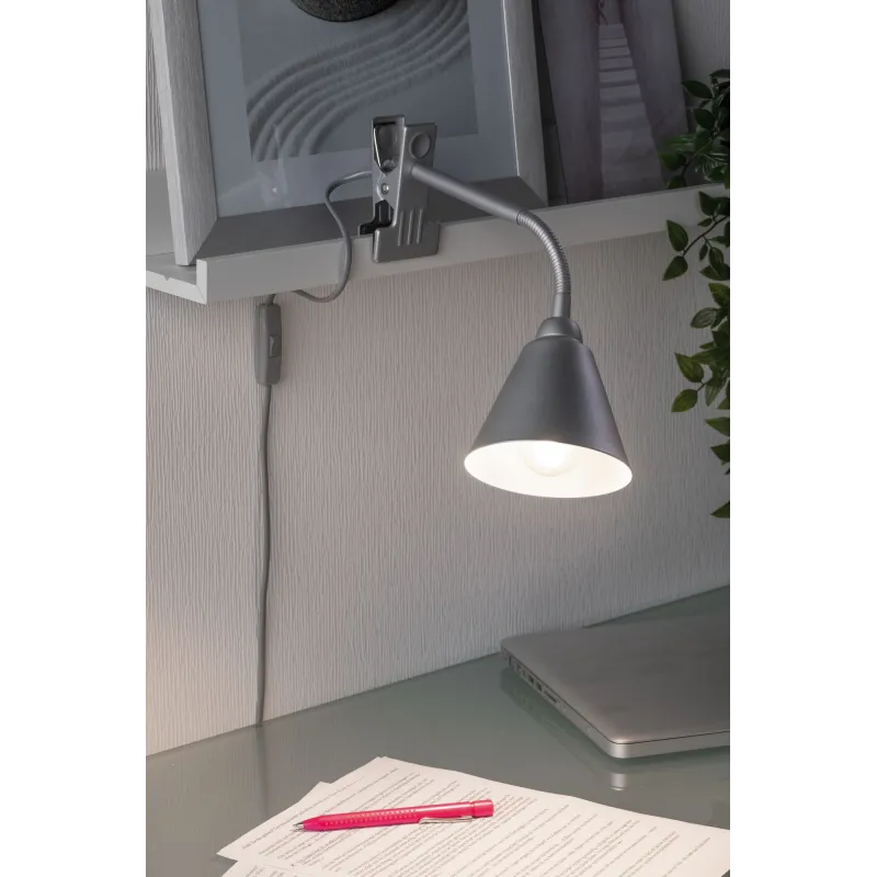AS Spot pince Vitis E14 gris bras flex Interrupteur à cordon 1,50m ...