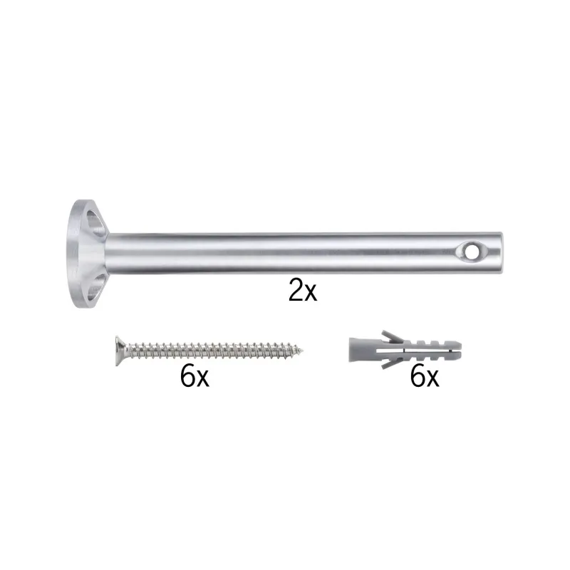 Syst.Câble L&E Renvoi d'angle/Support tubes à visser 1 paire 165mm...