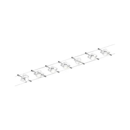 Ens.Wire System TECH max 7x10W GU5,3 Blanc 230/12V 80VA Métal/plast...