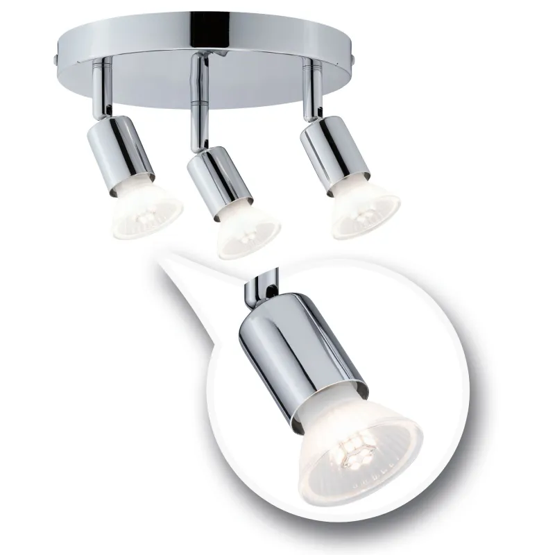 Spot FR Carolina IP44 max3x10W GU10 Chrome 230V métal - Pas cher