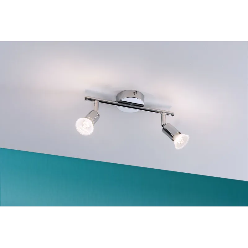 Spot FR Carolina IP44 max2x10W GU10 Chrome 230V métal - Pas cher