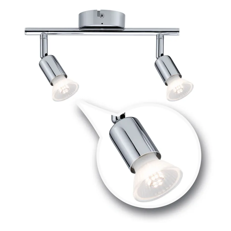 Spot FR Carolina IP44 max2x10W GU10 Chrome 230V métal - Pas cher