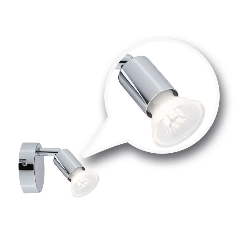 Spot FR Carolina IP44 max1x10W GU10 Chrome 230V métal - Pas cher
