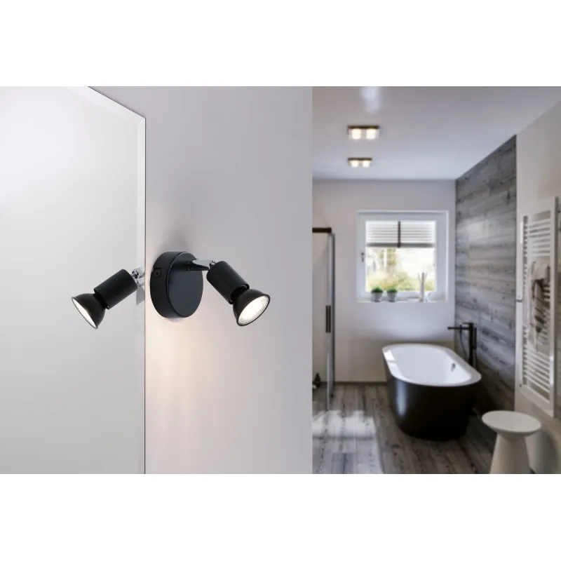 Spot Carolina IP44 max1x_W GU10 Anthracite 230V Métal - Pas cher