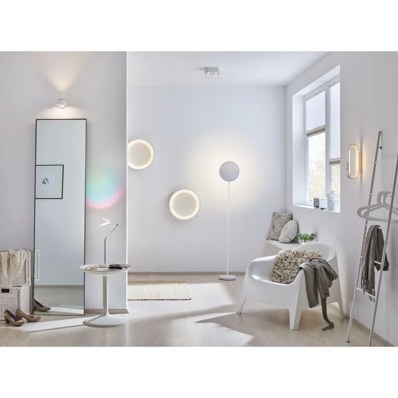 WallCeiling Sabik IP44 LED gradable 13W Blanc dépoli 230V plastique...
