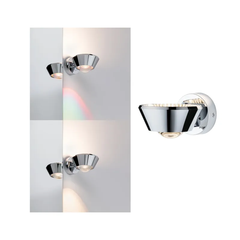 WallCeiling Sabik IP44 LED gradable 13W Chrome mat 230V plastique -...