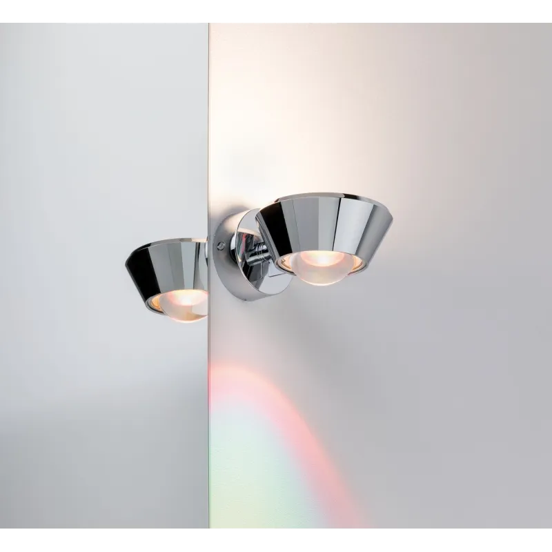 WallCeiling Sabik IP44 LED gradable 13W Chrome mat 230V plastique -...