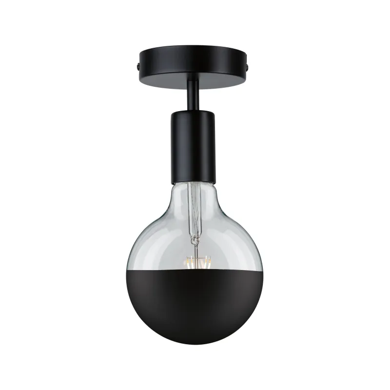 Plafonnier Neordic Malja max1x40W E27 Noir 230V métal - Pas cher