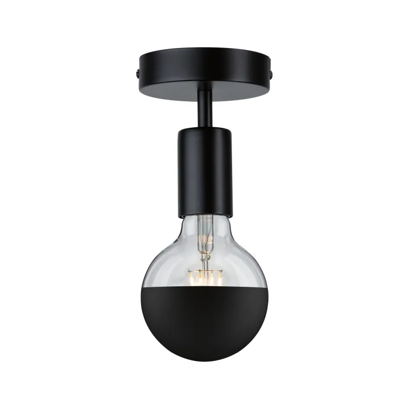 Plafonnier Neordic Malja max1x40W E27 Noir 230V métal - Pas cher