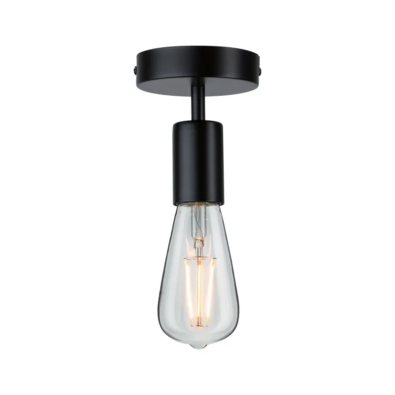 Plafonnier Neordic Malja max1x40W E27 Noir 230V métal - Pas cher