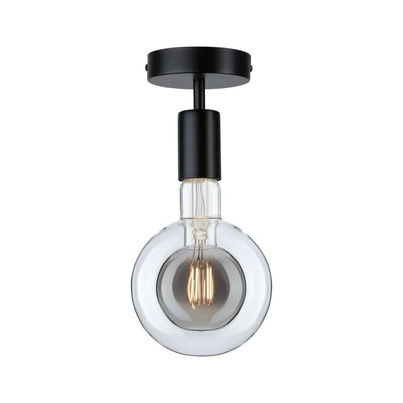 Plafonnier Neordic Malja max1x40W E27 Noir 230V métal - Pas cher