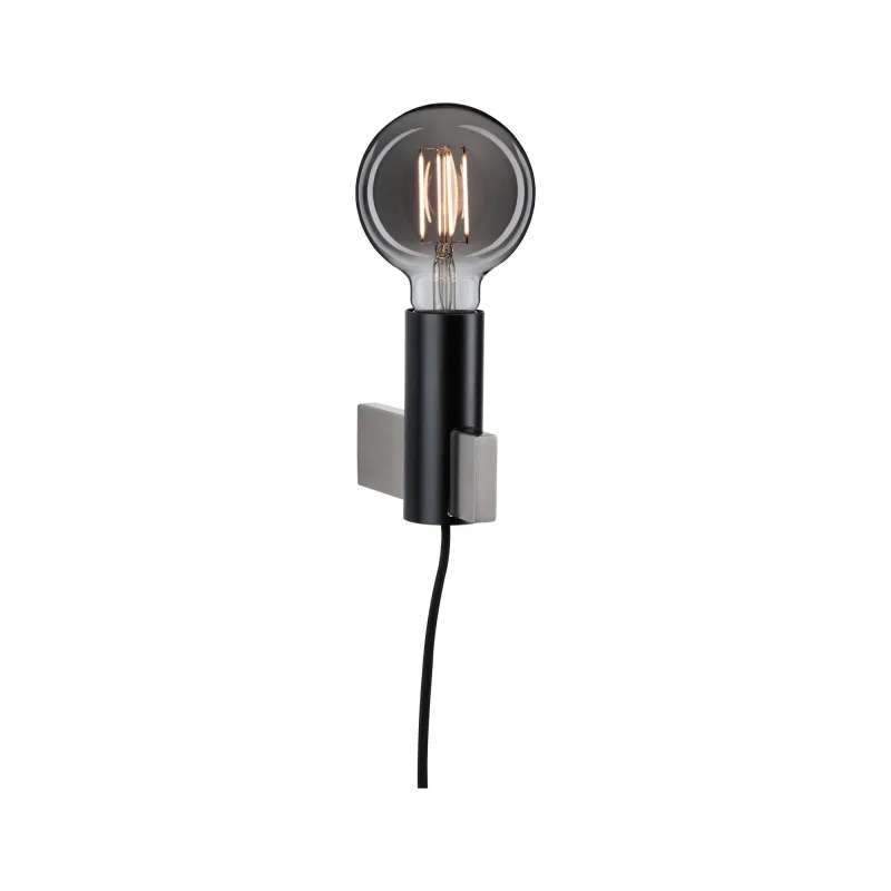 Applique Neordic Aik max.1x40W E27 Noir 230V Métal - Pas cher