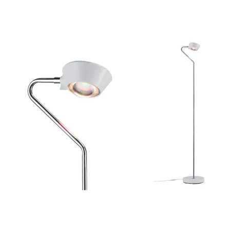 Lampadaire Ramos grad LED 11W Blc dépoli Chrome 230 V Synthétique/M...