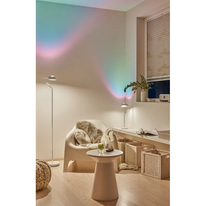 Lampadaire Ramos grad LED 11W Blc dépoli Chrome 230 V Synthétique/M...