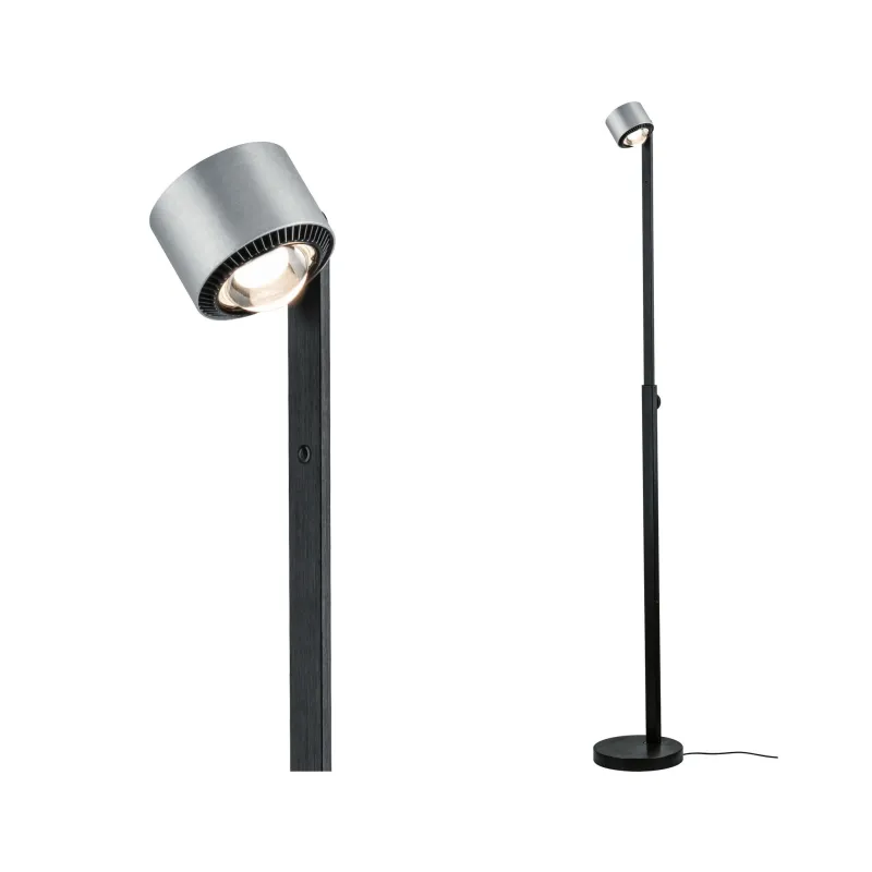 Liseuse/pied Aldan grad LED 1x15,5W Noir/Alu brossé 230V aluminium ...