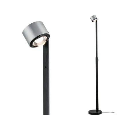 Liseuse/pied Aldan grad LED 1x15,5W Noir/Alu brossé 230V aluminium ...
