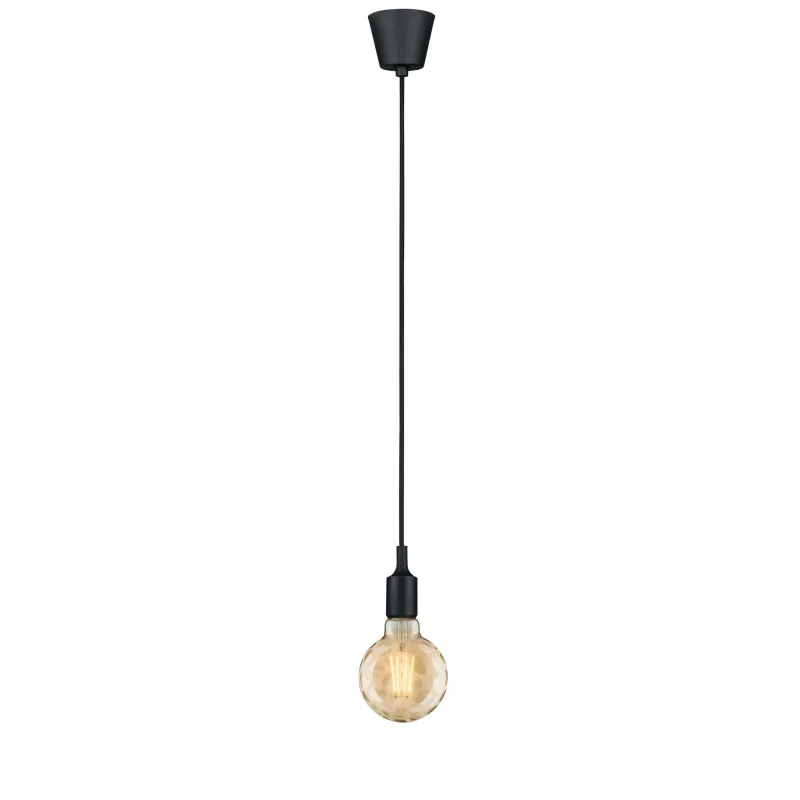 Suspension Ketil IP44 max1x20W E27 noir 230V silicone/plastique - P...