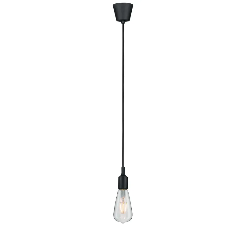 Suspension Ketil IP44 max1x20W E27 noir 230V silicone/plastique - P...