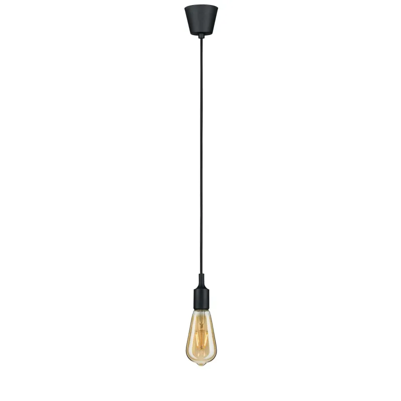 Suspension Ketil IP44 max1x20W E27 noir 230V silicone/plastique - P...